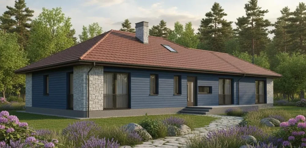 Проект Одноэтажный дом 21 на 10, 155 м2