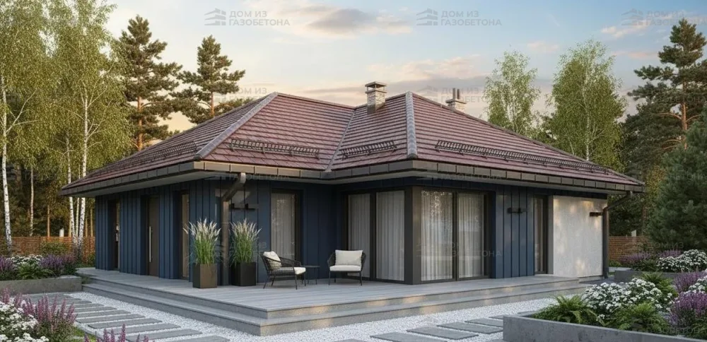 Проект Одноэтажный дом 12 на 17, 134 м2