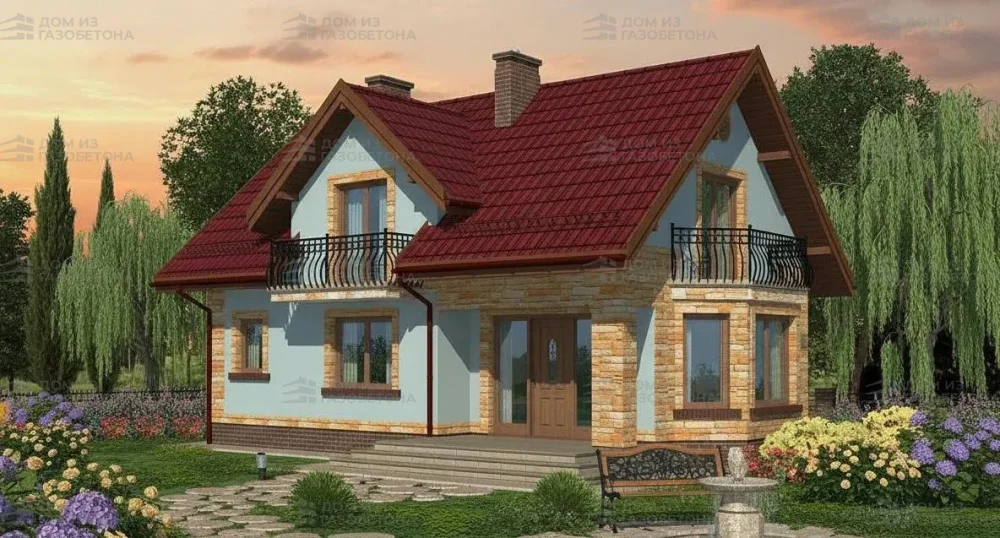 Проект Двухэтажный дом 12 на 8, 127 м2