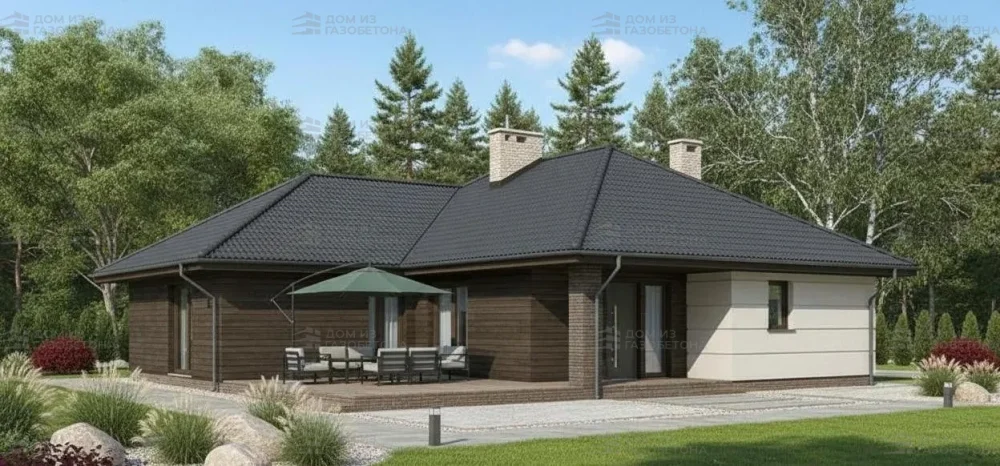 Проект Одноэтажный дом 16 на 20, 179 м2