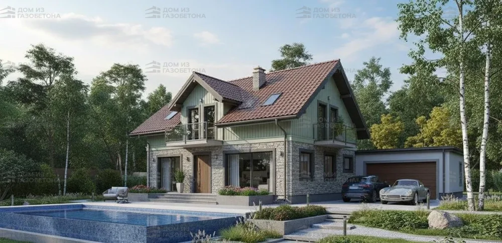 Проект Двухэтажный дом 13 на 9, 164 м2