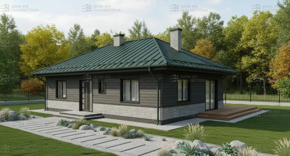 Проект Одноэтажный дом 9 на 16, 104 м2